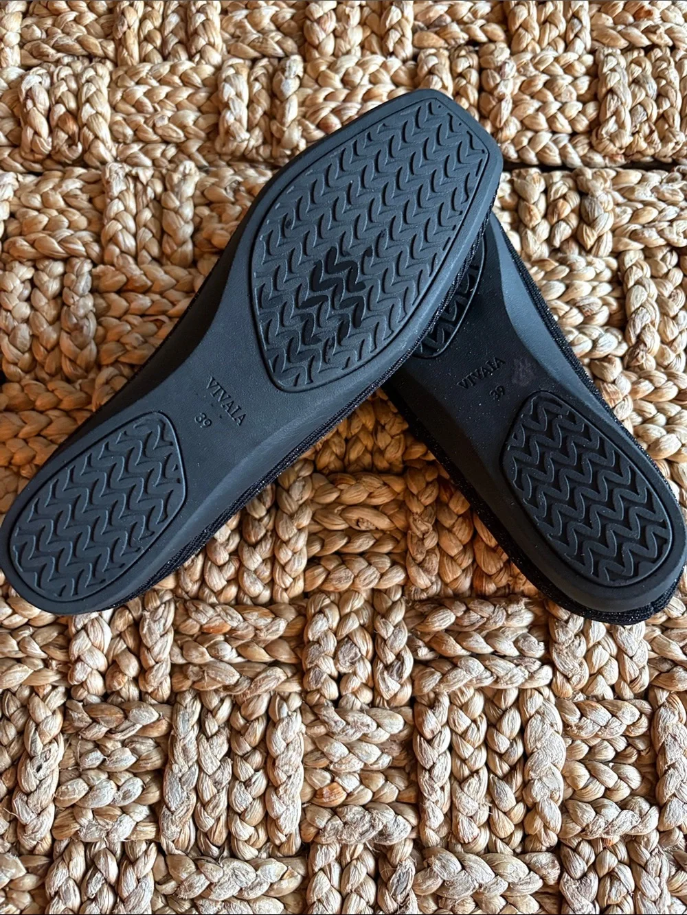 VIVALA Black Glitter Mary Jane Flats